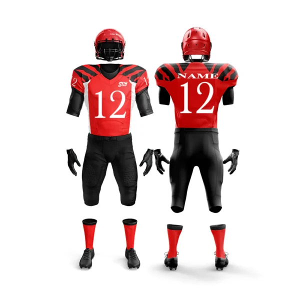 Affordable New Design Youth Custom Sublimation American Football Uniforms Embroidered Tops American Football Jersey