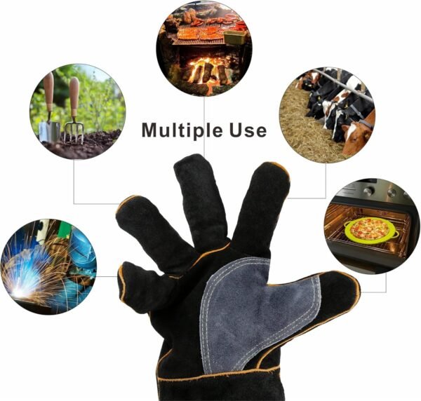 Tig Welding Gloves Unlined Grain Cowhide leather  and fireproof Thread Stitch Welders Safety Gloves Top Quality - Image 3