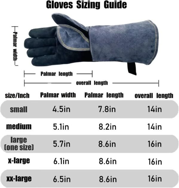 Custom Logo Printed Men Leather Welding Gloves Workwear Cow split leather heat protection building construction welding gloves - Image 7