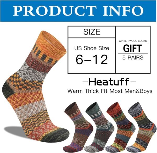 Unisex Winter Warm Thermal Socks for Men Women Extra Thick Insulated Heated Crew Socks for Cold Weather Socks - Image 3