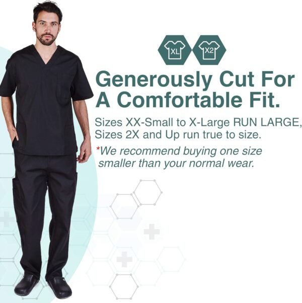 High Quality Men's Hospital Clothing Scrubs Suit Uniforms Set Men's Half Sleeve Medical Scrubs Sets - Image 3