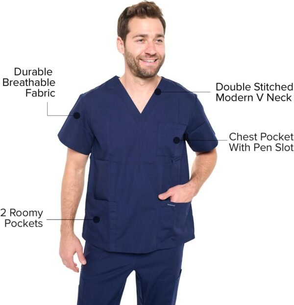 Hospital Medical Men Doctor Scrub Suits For Summer Men Wear Hospital Scrubs Nursing Surgical Uniforms Sets For Men - Image 4