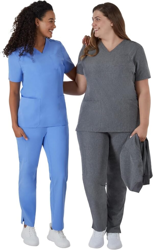 Custom Scrubs top Uniforms Anti Wrinkle Spa Set Medical Uniform V Neck Tops Scrub Suit Nursing Scrubs for Women - Image 3