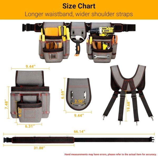 Professional Leather Tool Belt Carpenter Pouches For Carpenters With 12 Pockets Suitable For Electricians