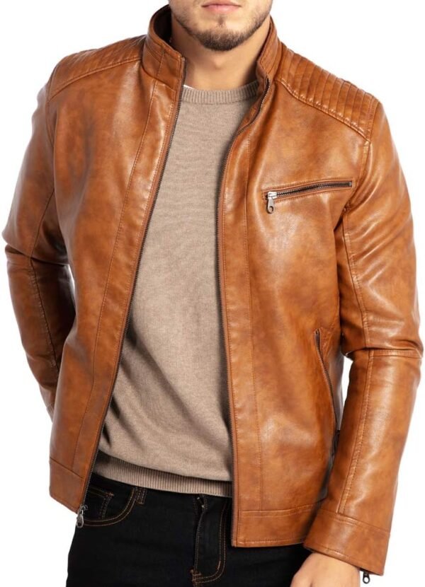 New Arrival Men's High Quality Fashion Design Leather Jacket Motorcycle Leather Jacket For Men Leather Jackets - Image 2