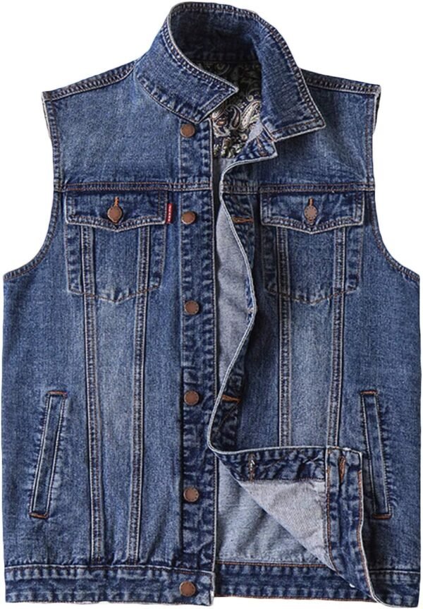 Hot Sale Street Wear Men Jeans Vest Latest Design Pakistan Made Men Jeans Vest By Player Styles - Image 6