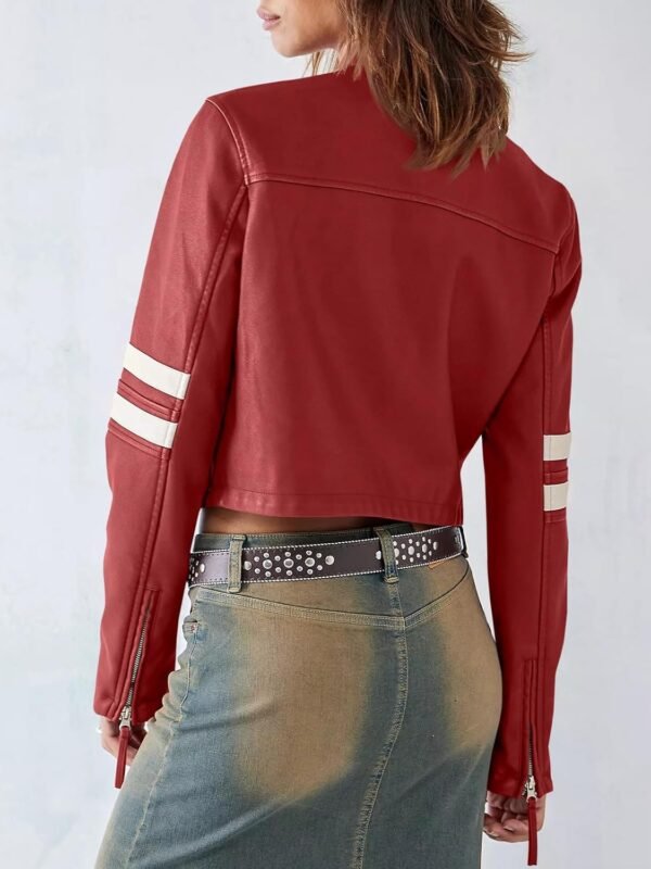 Stylish Ladies Jacket Unique Color Best Quality Genuine Leather Customized Logo Autumn XL Dyed Printed Pocket Decoration - Image 3