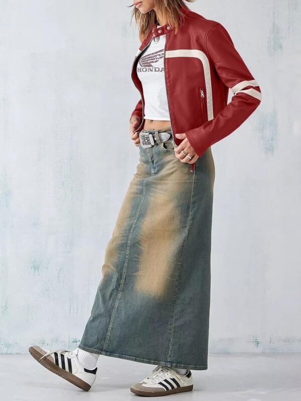 Stylish Ladies Jacket Unique Color Best Quality Genuine Leather Customized Logo Autumn XL Dyed Printed Pocket Decoration - Image 4