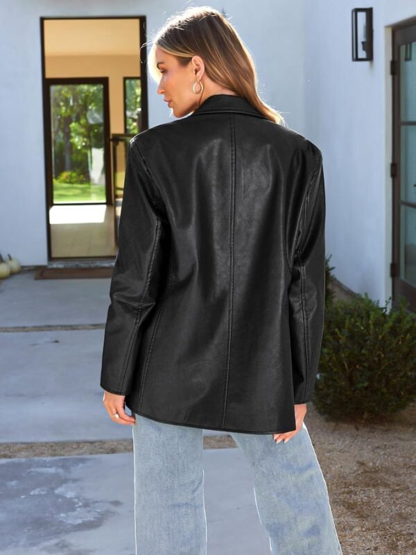 Best Manufacturer's Solid Color Sheepskin Leather Jacket Breathable Pockets Women Clothing Wholesale Women's Jackets - Image 7