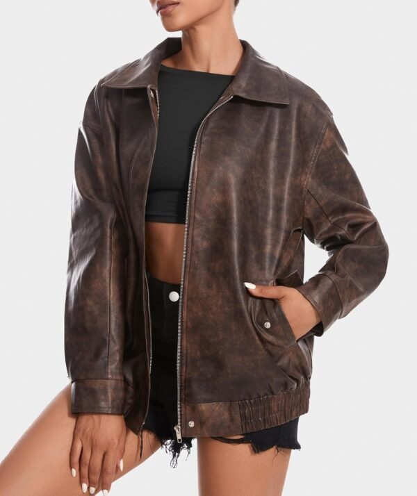 ECO Friendly Street Wear Women Leather Jacket Cause Wear Custom Color Plain Design Women Leather Jacket - Image 4