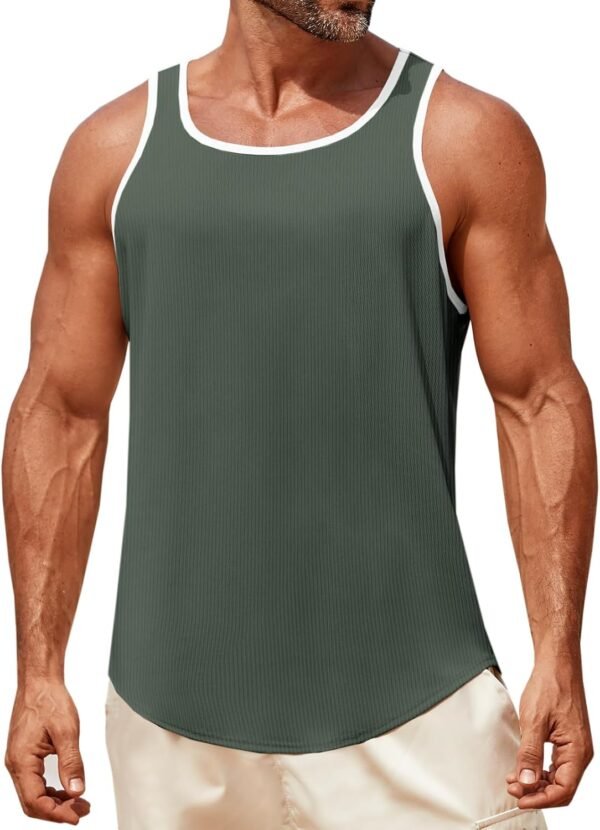 Street Wear Style Men Regular Wear Tank Tops / Solid Pattern And Fitted Men Affordable Price Men Tank Tops - Image 3
