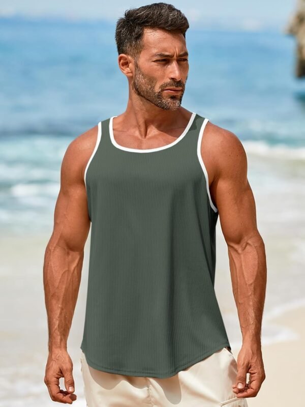 Street Wear Style Men Regular Wear Tank Tops / Solid Pattern And Fitted Men Affordable Price Men Tank Tops - Image 5
