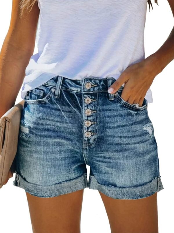 Women's Denim Shorts 2025 New Summer Lady Clothing High Waist Jeans