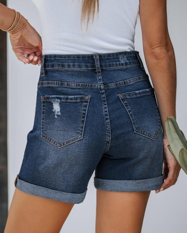 Summer Women Denim Shorts Ripped Shorts High Waist Fashion Torn Denim Shorts Jeans - Image 4