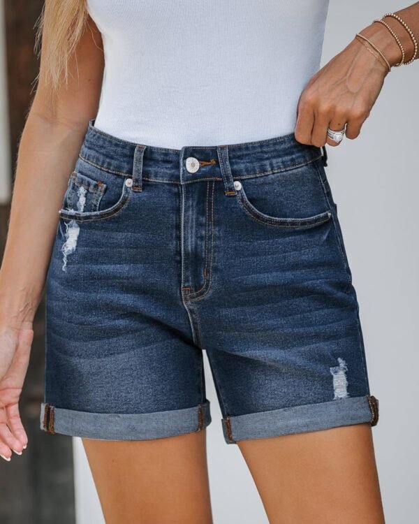 Summer Women Denim Shorts Ripped Shorts High Waist Fashion Torn Denim Shorts Jeans