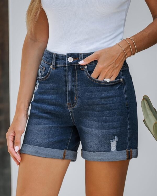 Summer Women Denim Shorts Ripped Shorts High Waist Fashion Torn Denim Shorts Jeans - Image 6
