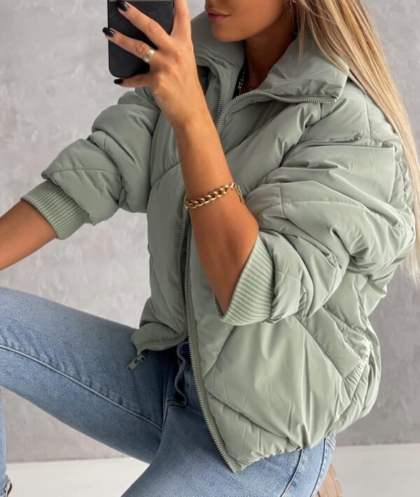 Custom Design Padded Bubble Puffer Jacket Cheap Price Streetwear Hooded Puffer Jackets For Woman - Image 4